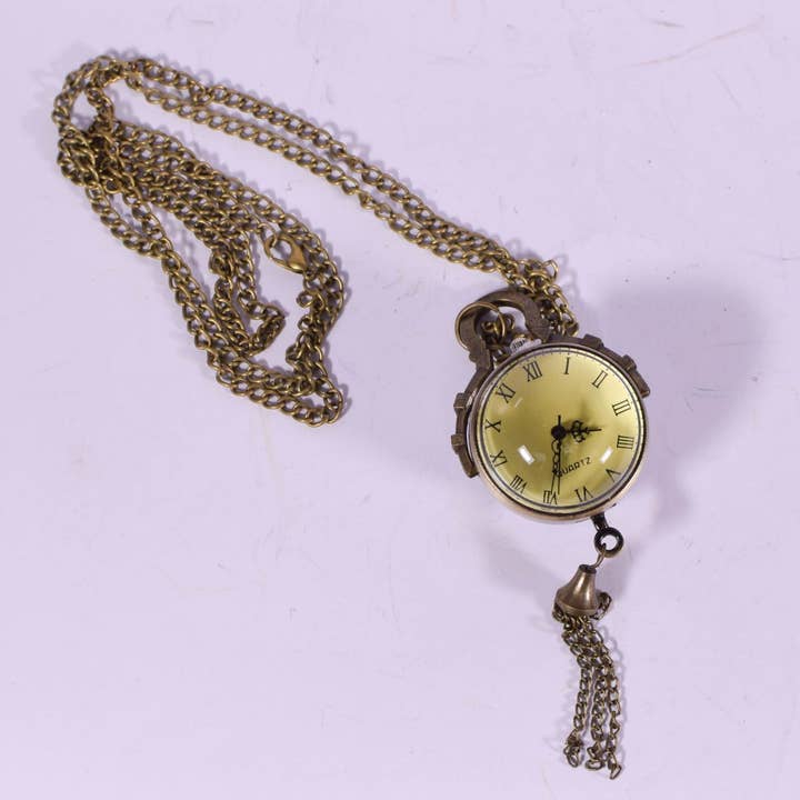 Retro BronzePocket Watch with Chain - Quartz Movement for wholesale by giftland