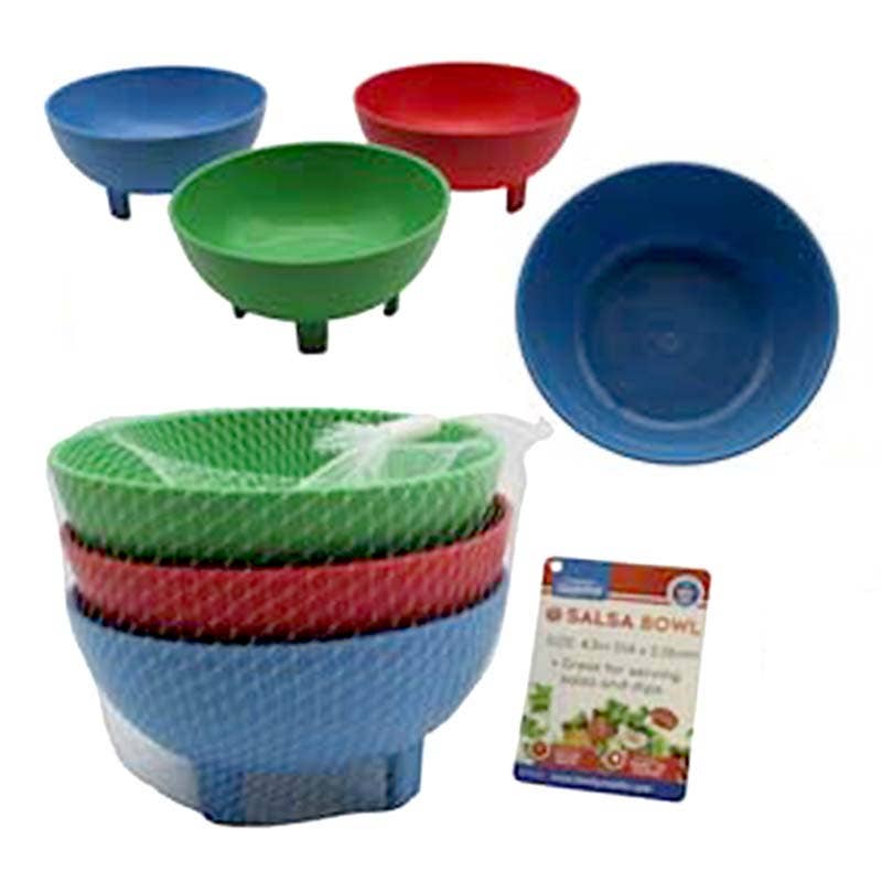 Deluxe Import Trading - Wholesale Bowl - Salsa Bowl 3 pc 4.75" x 2.5" 3 Assorted Colors0