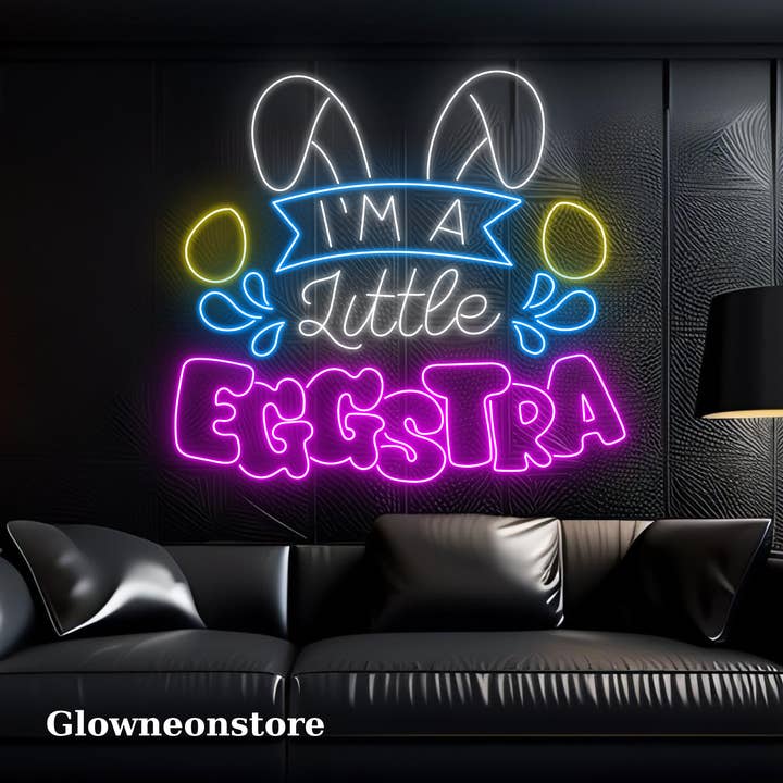 I'm A Little Eggstra neonskylt, påskdagsledd heminredning för wholesale av Glow Neon