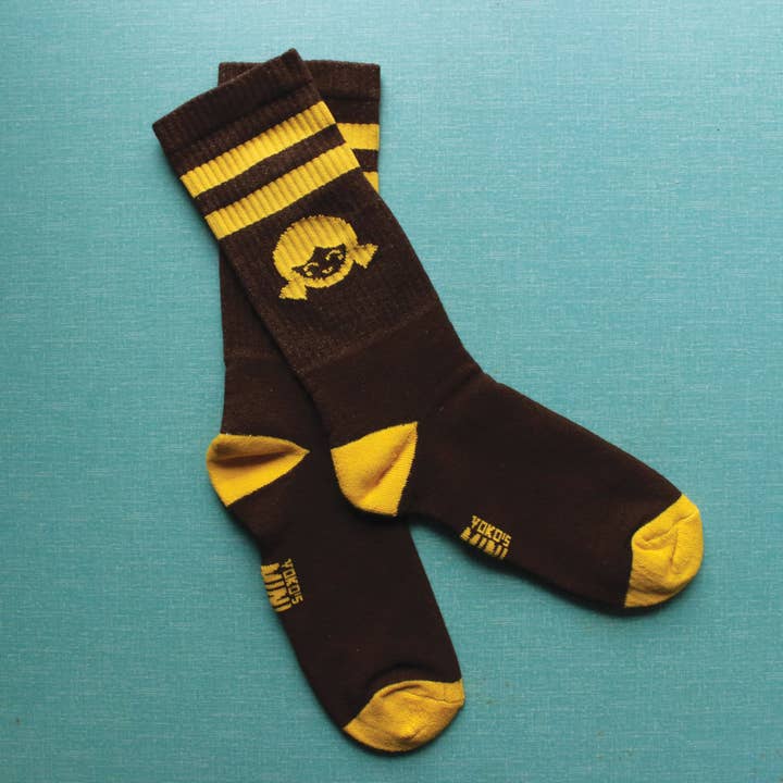 CHAUSSETTES YMM TEAM - MARRON pour la vente par Yoko's Mini Mart