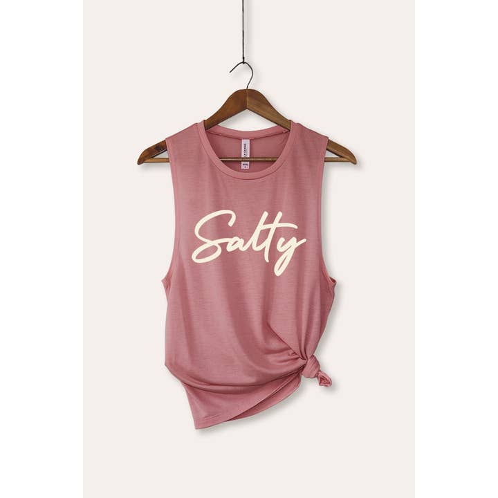 STARCHIS – wholesale Tank top – Women′s – SALTY CURSIVE TYPOGRAPHY GRAPHIC TANK TOP3