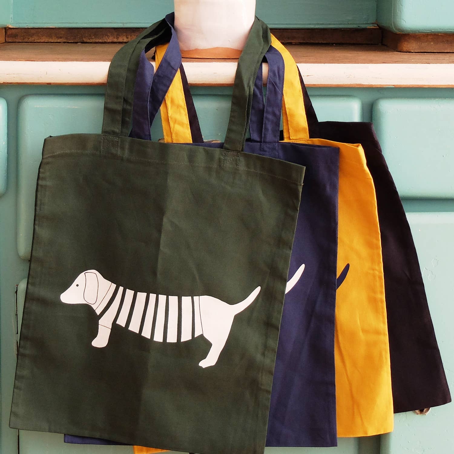 Wonder Of Today - Wholesale Tote Bag - Women's - Hand-printed fabric bag with dachshund motif8