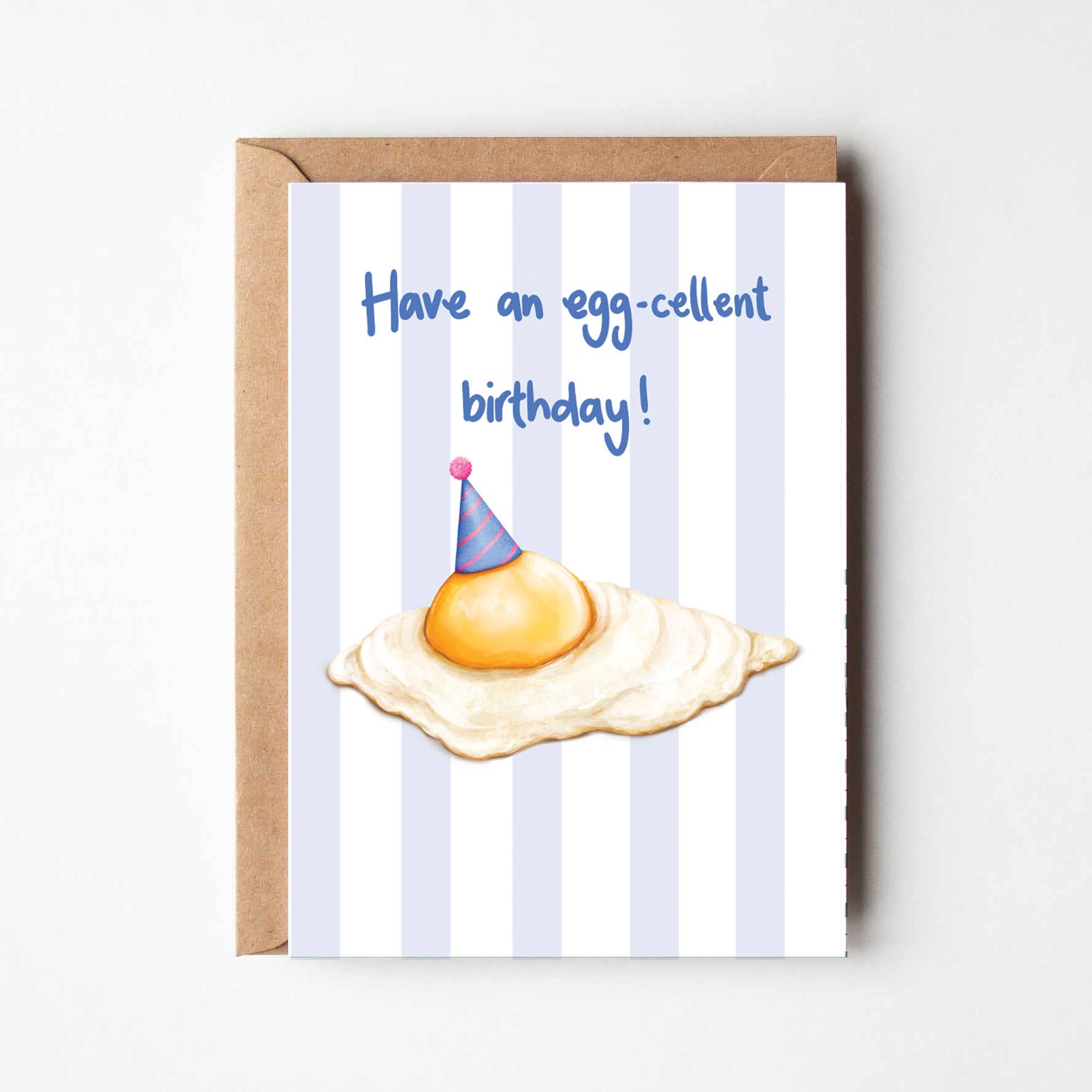 Katie Tinkler illustration - Vendita all'ingrosso Biglietti di auguri - Egg-cellent Birthday - Divertente biglietto di auguri a tema uova