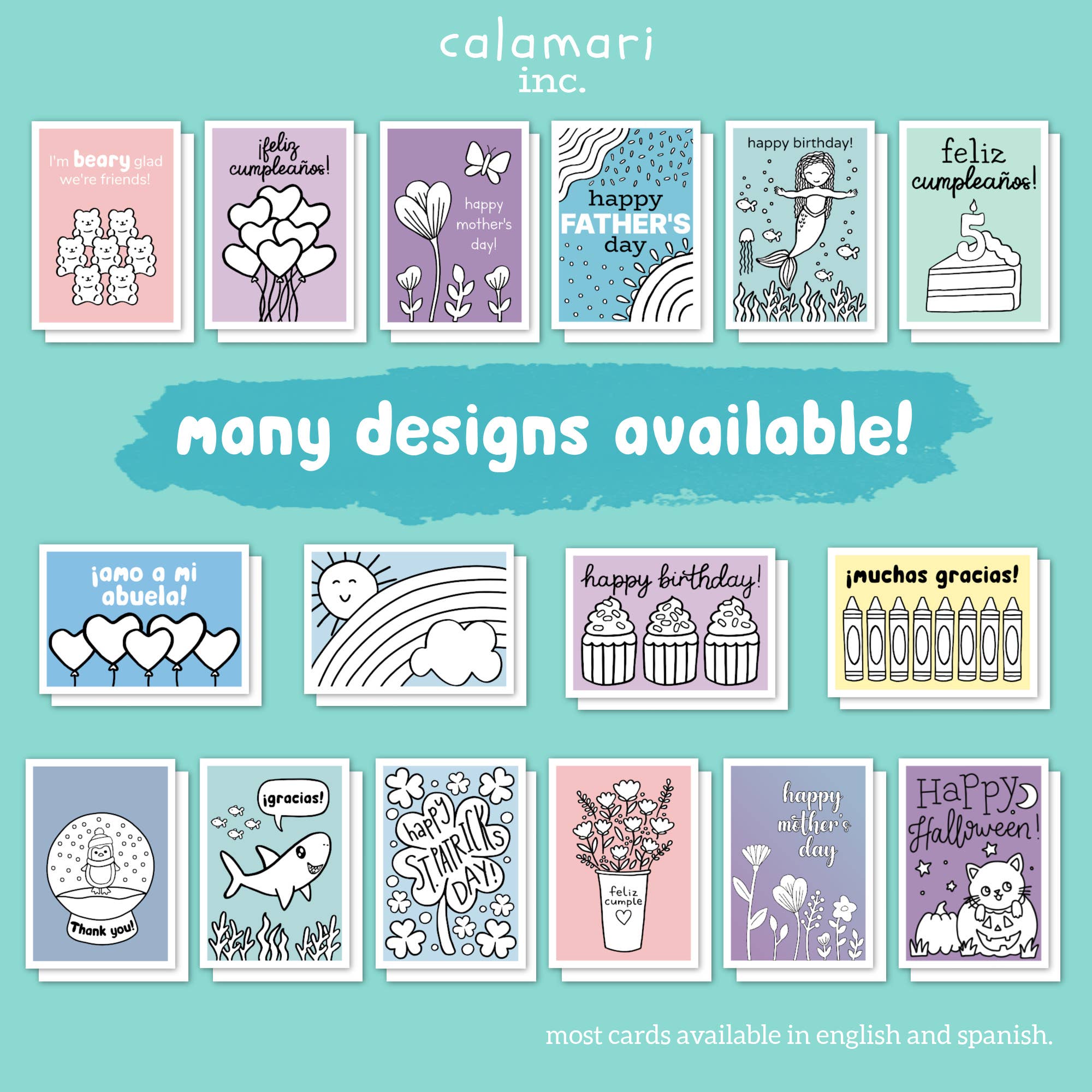 Calamari Inc. - Wholesale Father's Day Card - Color-In Spanish Father's Day Card Día del Padre, Sports3