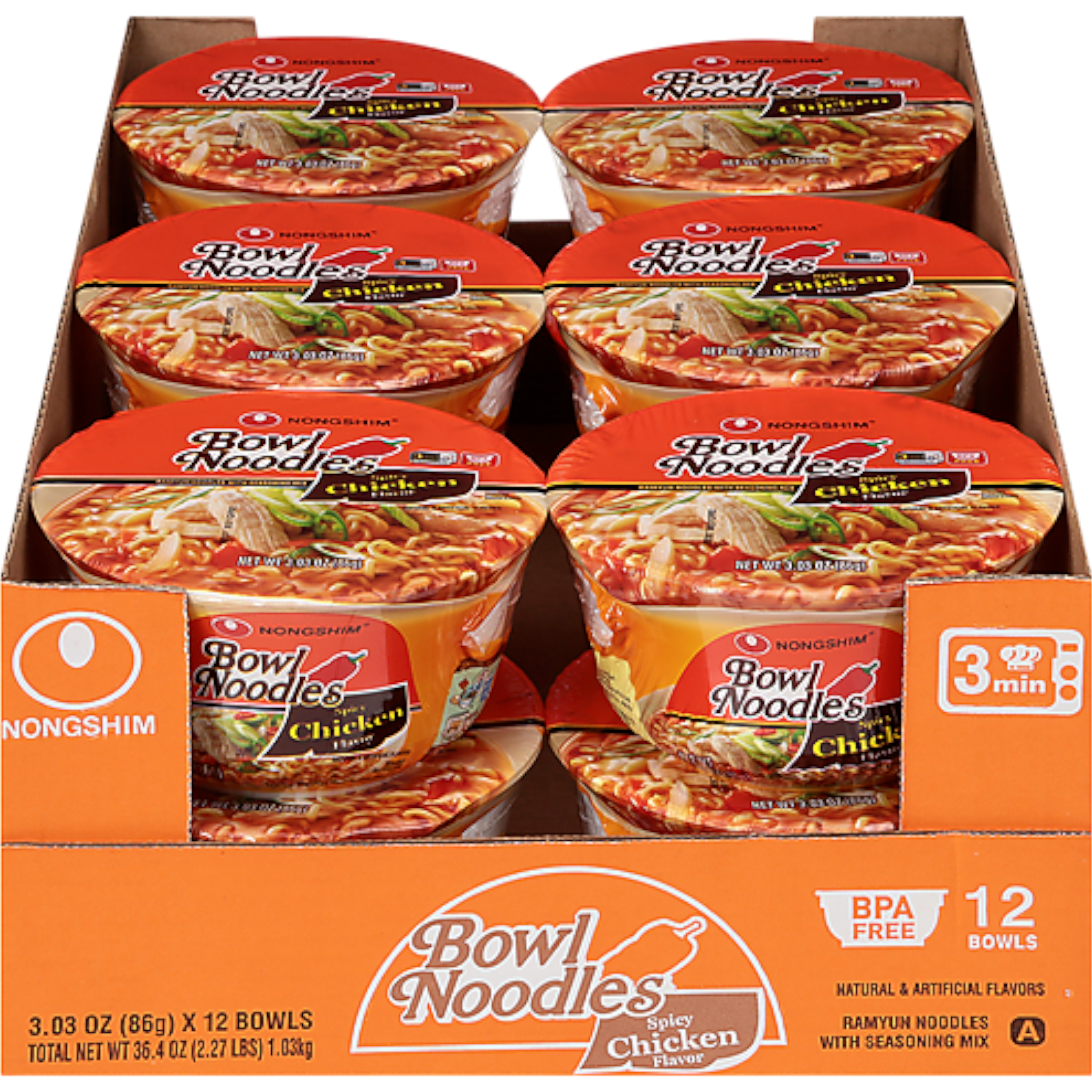 Cow Crack Wholesale - Wholesale Ramen - Nongshim Bowl Noodles Spicy Chicken 0