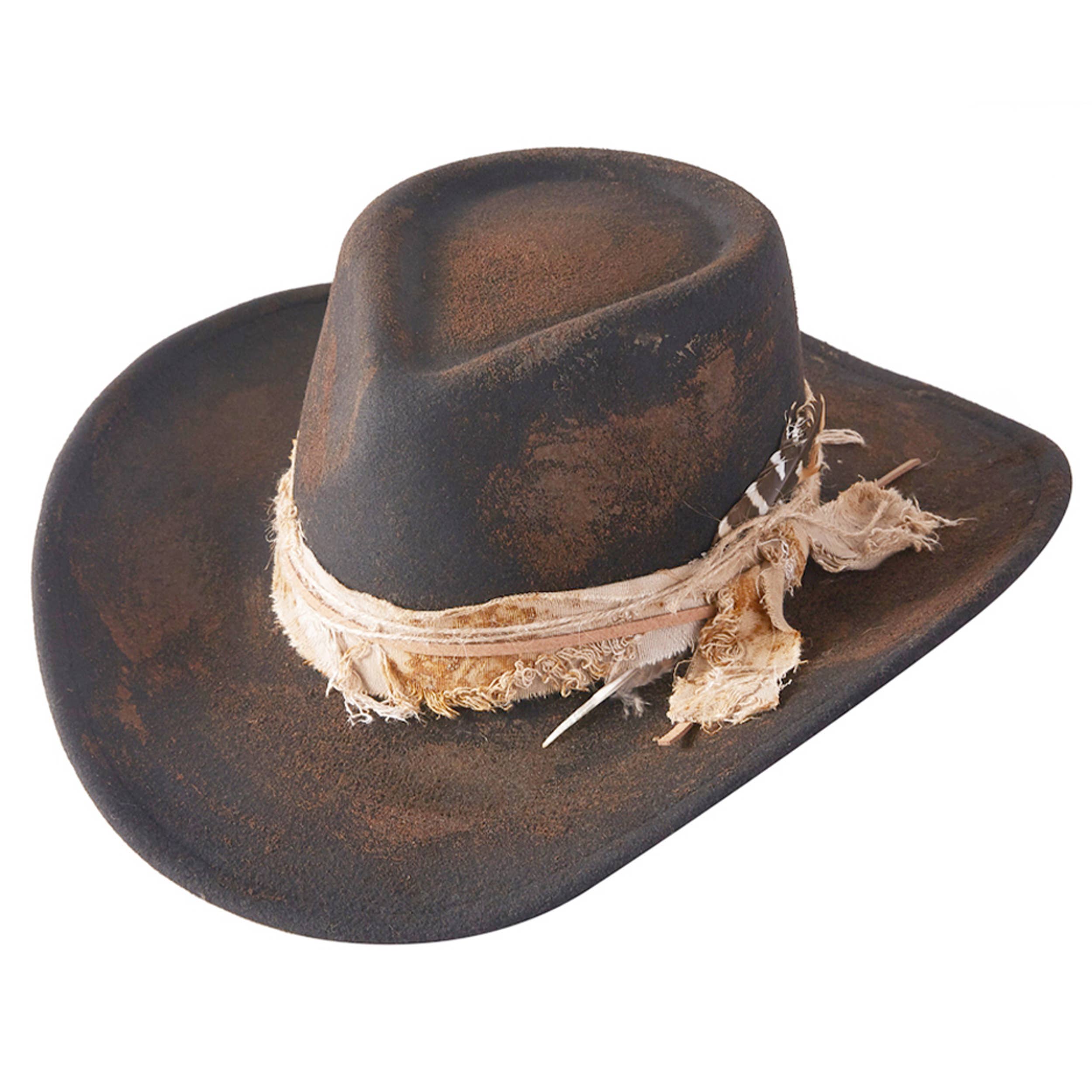 Hana - Wholesale Cowboy Hat - Women's - Rustic Cowgirl with Feather Fedora Hat2