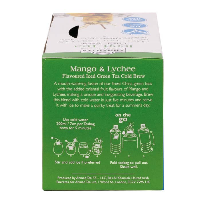 Ahmad Tea - Wholesale Tea Bags - 20 Teabag Cold Brew Mango & Lychee Green Tea4