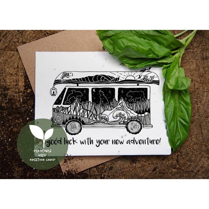Good Luck with Your New Adventure, Plantable Seed Card for wholesale by Mountain Mornings