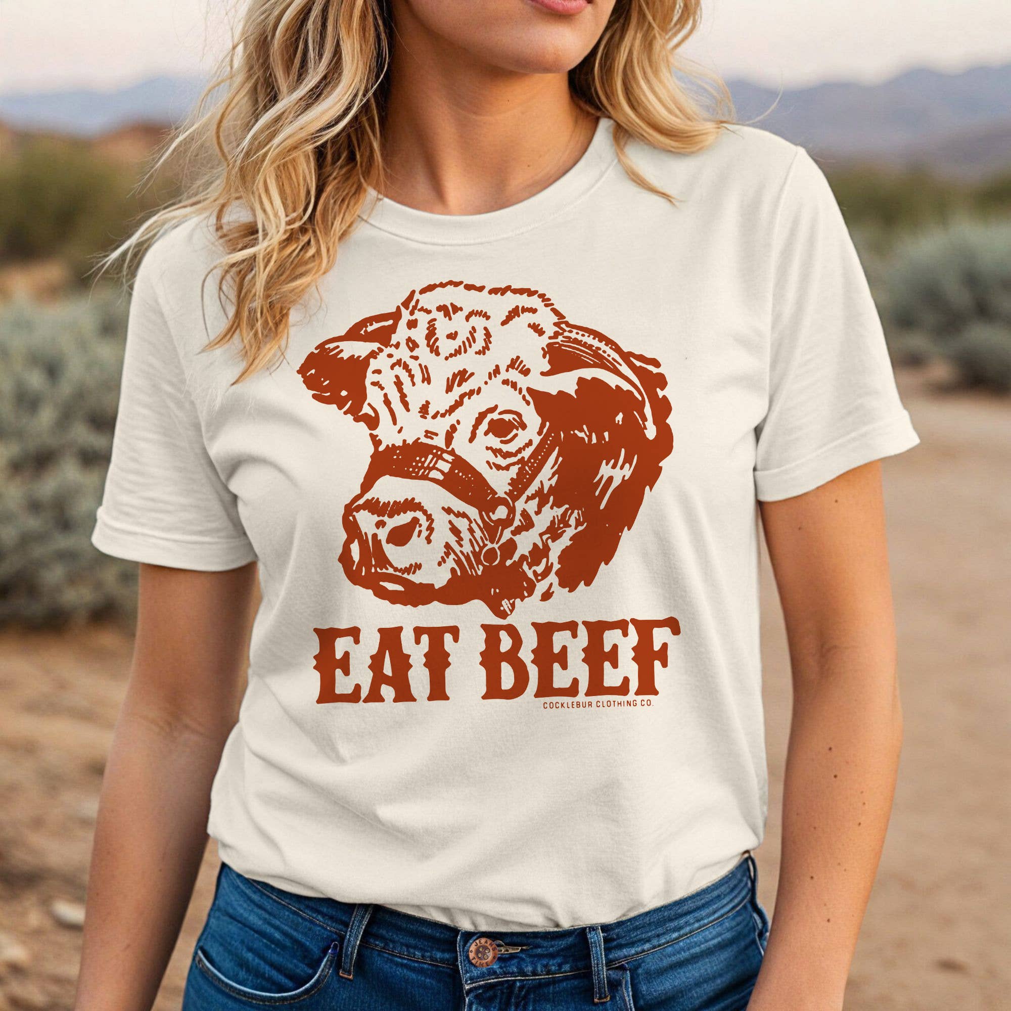 Cocklebur & Co. - Wholesale T-Shirt (Graphic) - Women's - Eat Beef Hereford - Graphic Tee0