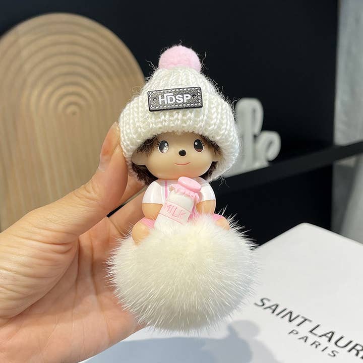ACCITY - Wholesale Keychain - Unisex - CUTE CARTOON MONCHHICHI CAR KEYCHAIN PENDANT_CWMM25022