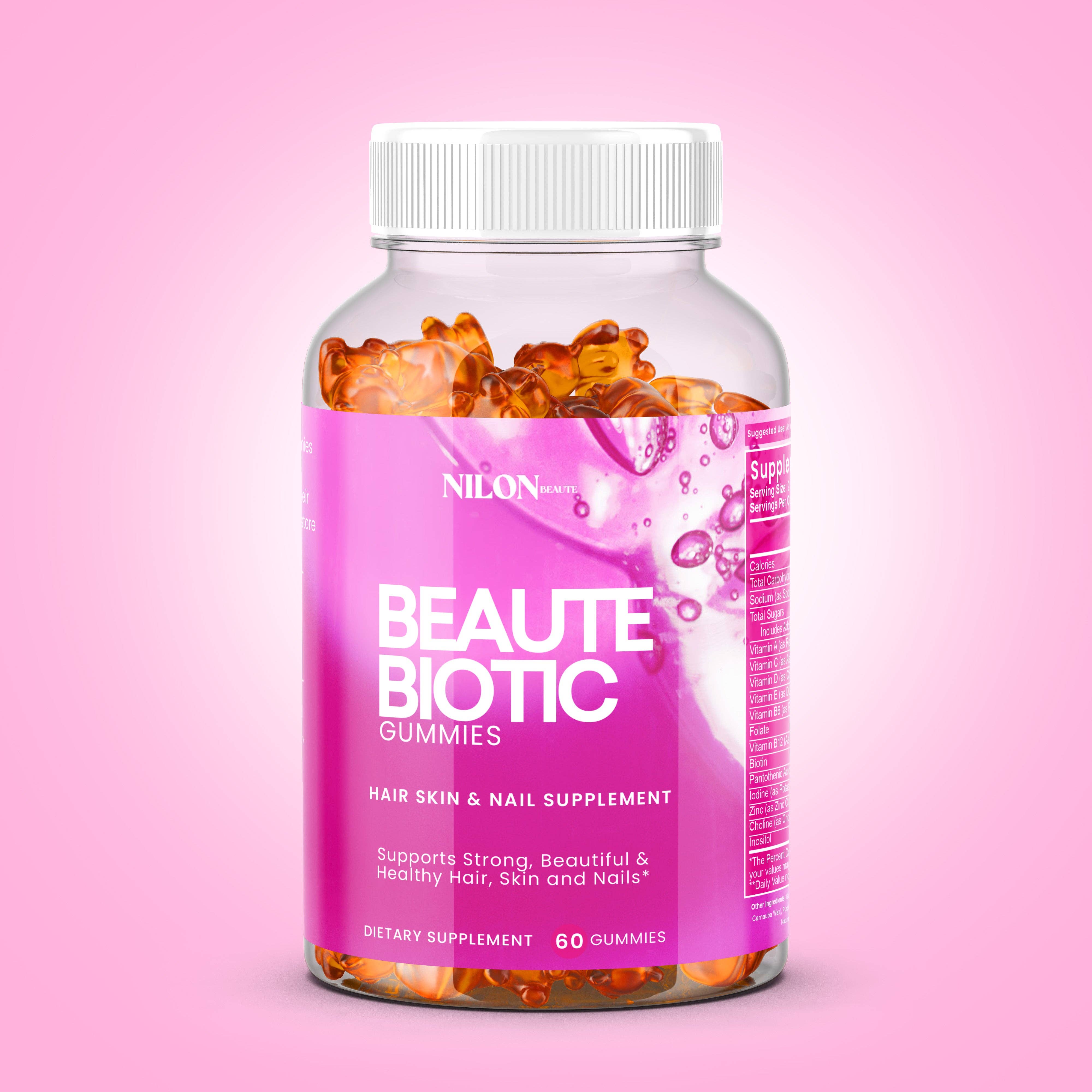 Nilon Beaute – Suplemento/vitamina oral por atacado – BeauteBiotic Gummies: Cabelo, Pele e Unhas6