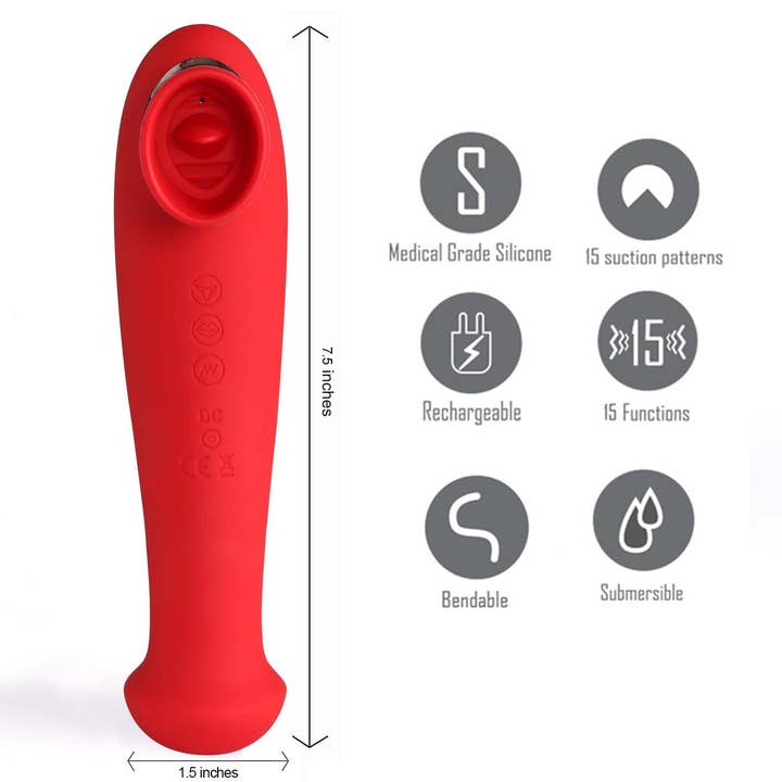 Maia Toys - Wholesale Sex Toy - Destiny 15-Function Suction + Vibration + 3 Motors Red
