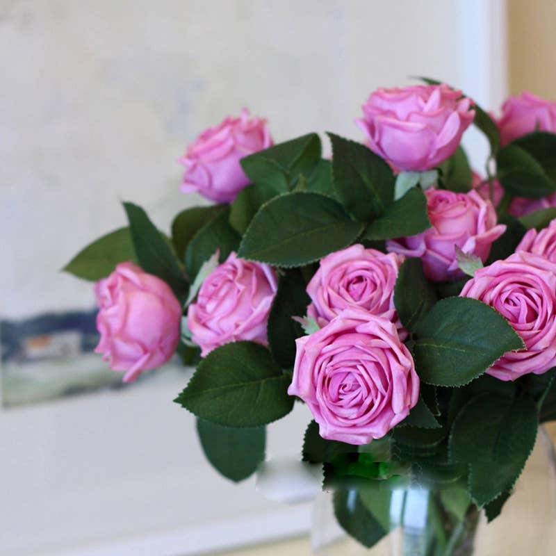 Angel Isabella - Wholesale Artificial Flowers - 16"Real Touch Garden Tea Rose with 2 sprays3