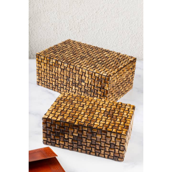 GAURI KOHLI - Wholesale Decorative Box - Nomad Rustic Bone Decorative Boxes Set of 21