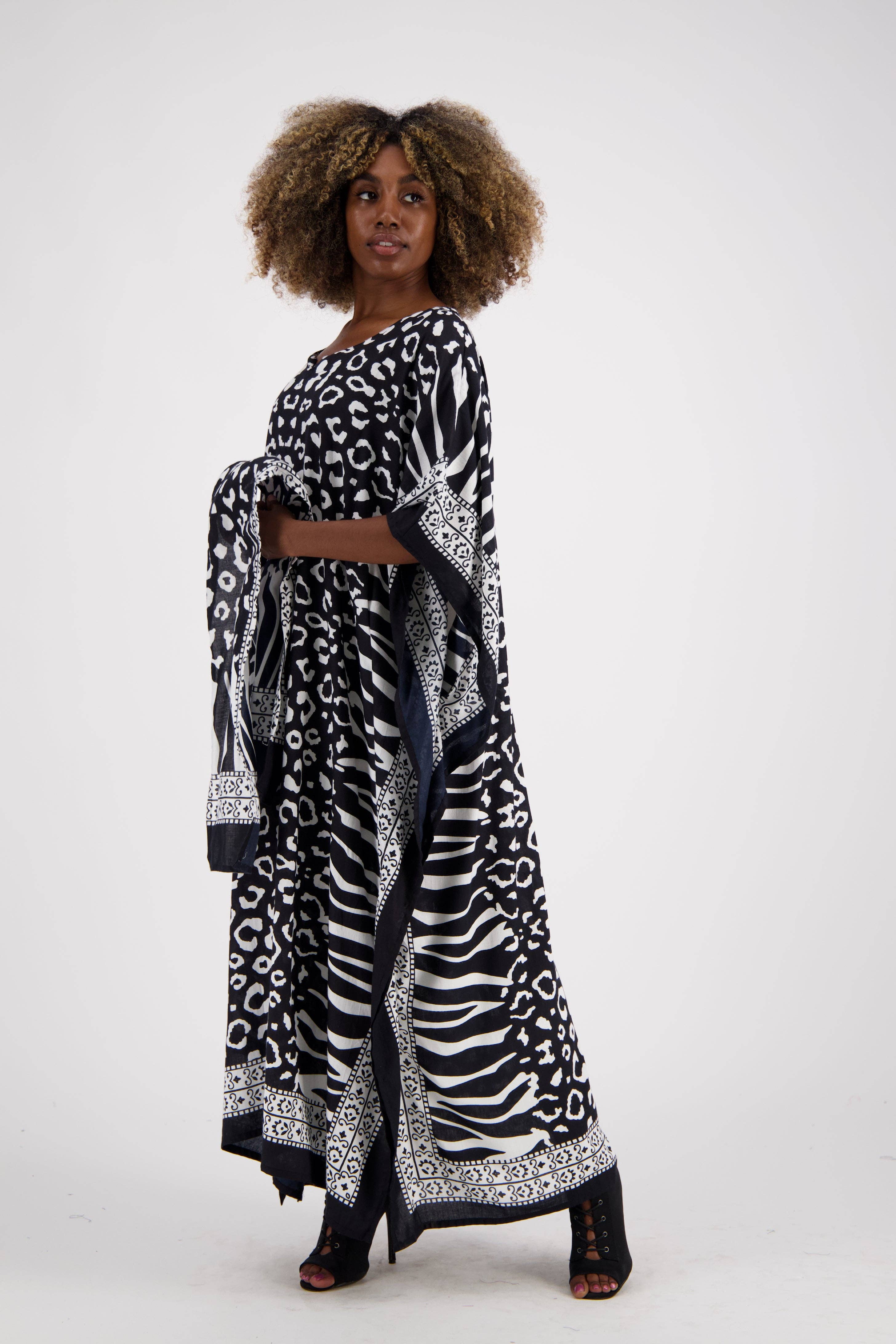 Assorted Zebra Print Kaftan KAF-1042 for wholesale on Faire3