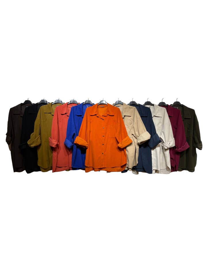 LINEN & COTTON HOUSE - Wholesale Button Down Shirt - Women's - 4942 SHIRT IN VELVET FALL WINTER CLOTHING