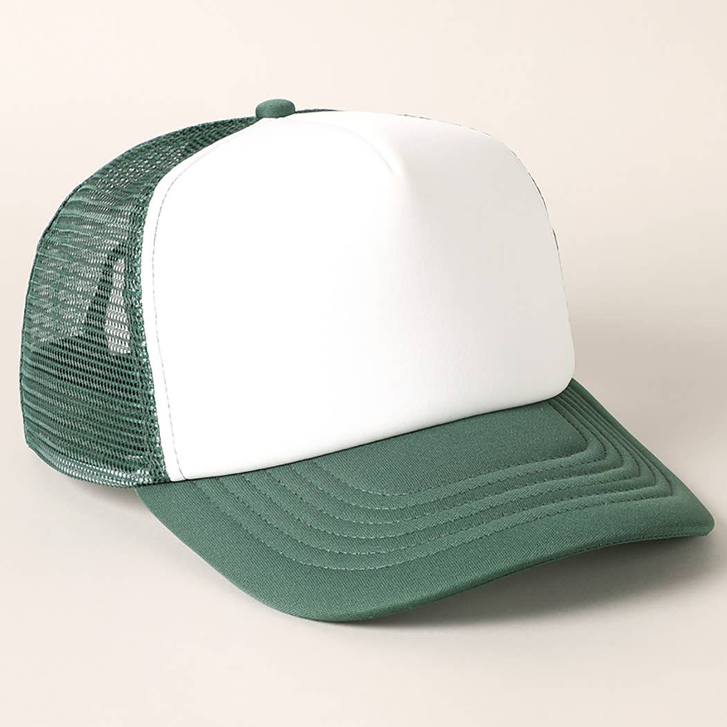 Fashion City - Wholesale Trucker Hat - Unisex - White Foam Front Colored Mesh Back Trucker Hat13