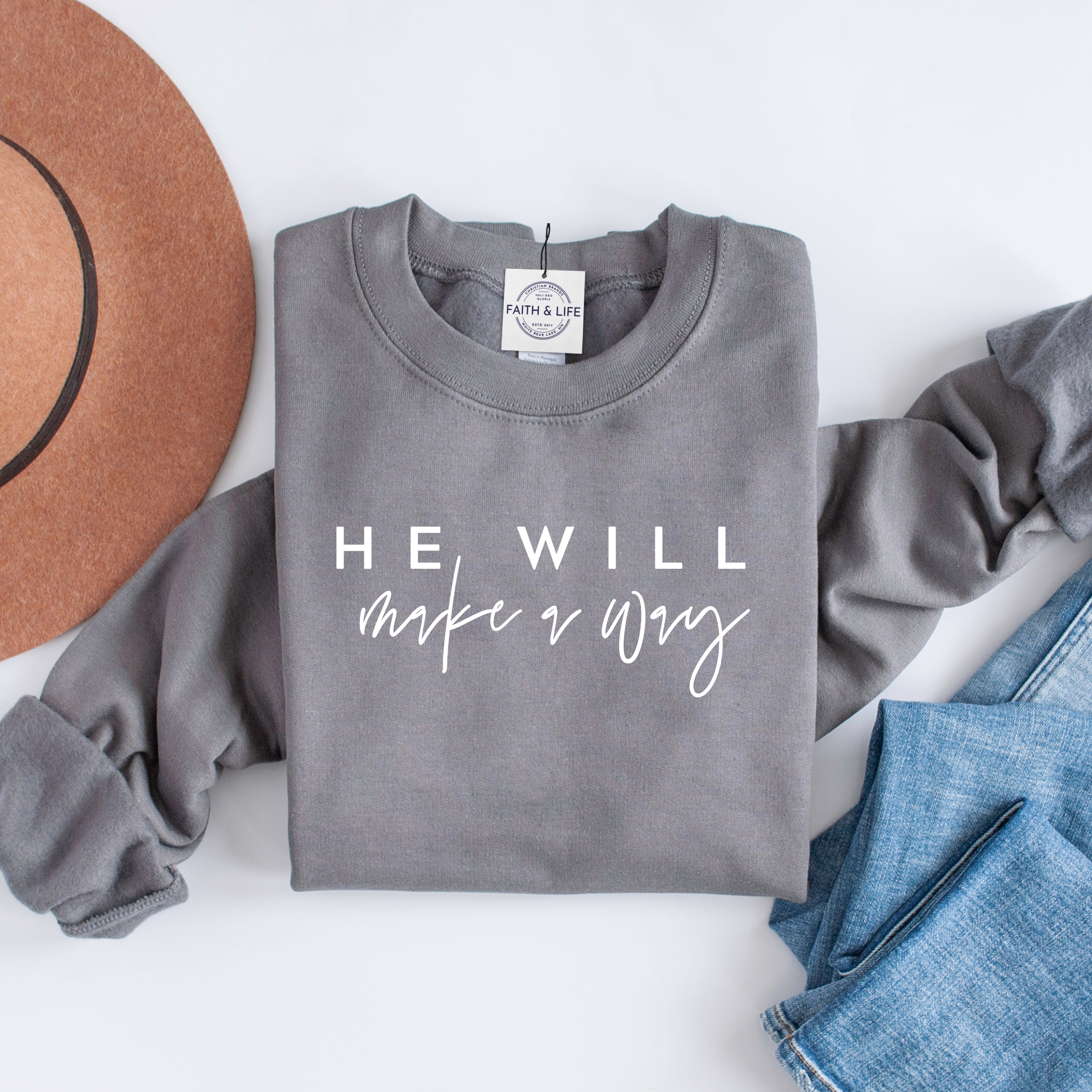 Faith & Life Christian Brands - Wholesale Graphic Sweatshirt - Women's - Isaiah He Will Make A Way New Year Bible Verse Crewneck7