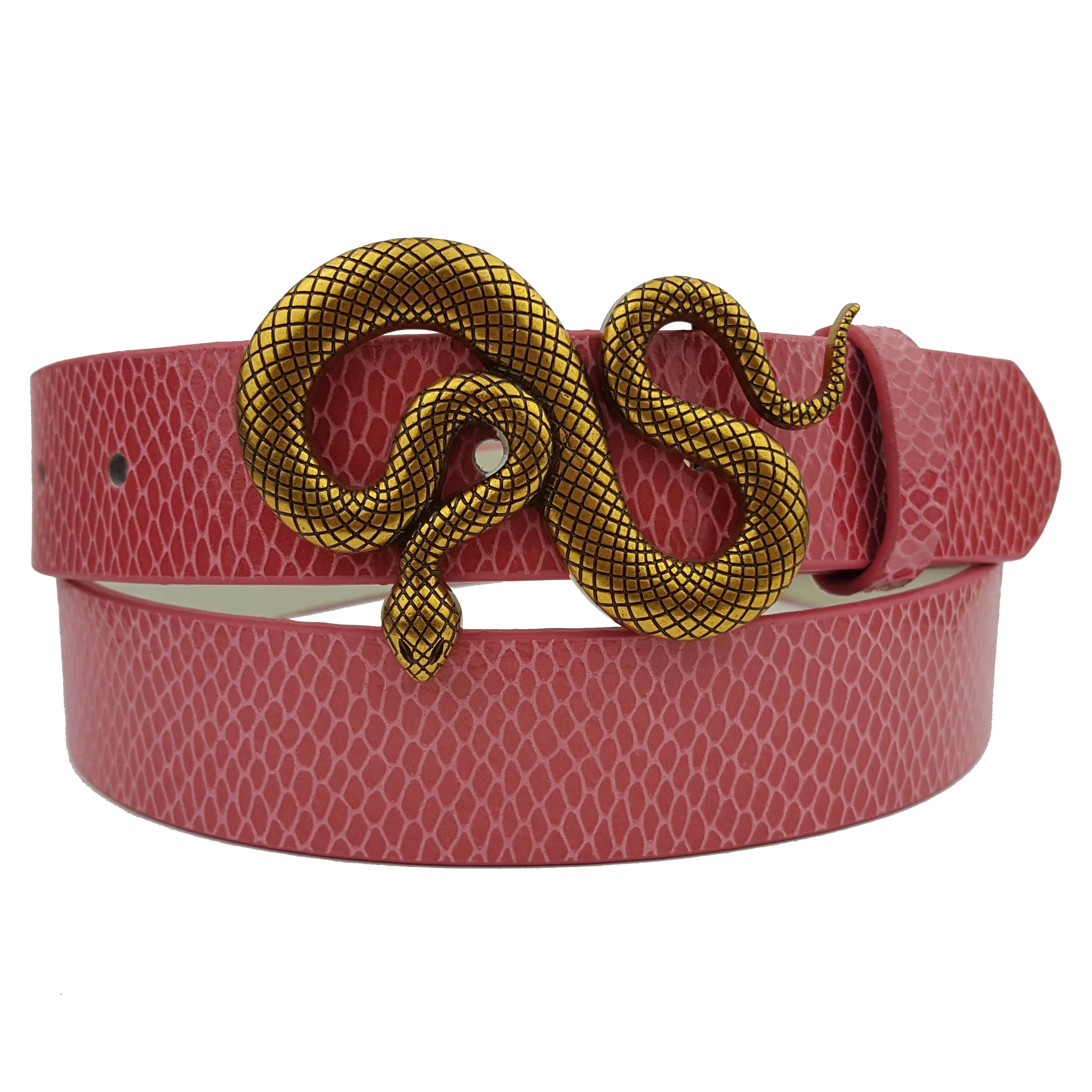 Axesoria West - Vente Ceinture – femme - Ceinture en cuir imprimé Snake avec boucle Snake1