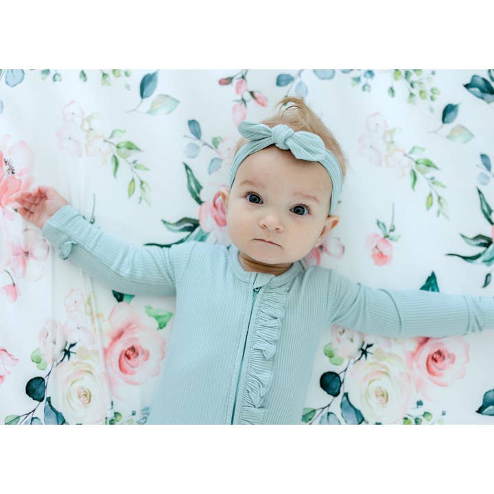 Honey Lemonade- Minky Baby Blankets and Gifts - Vente Drap pour berceau/lit pour bébé - Drap-housse pour lit bébé taille standard - Peach Floral2