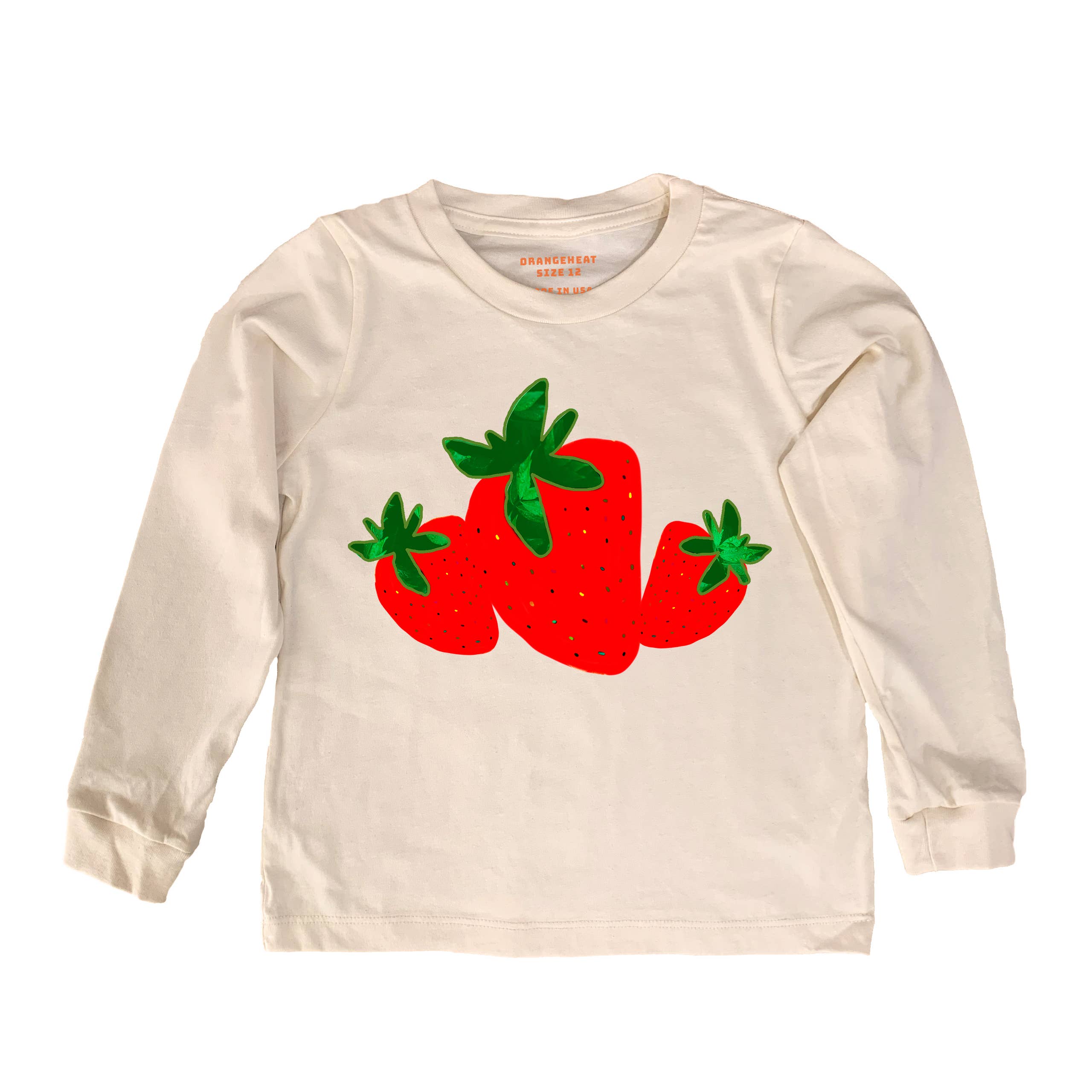 orangeheat - Wholesale Screen Printed T-Shirt - Kids - Strawberries - Kids Organic Tee/Long Sleeve1