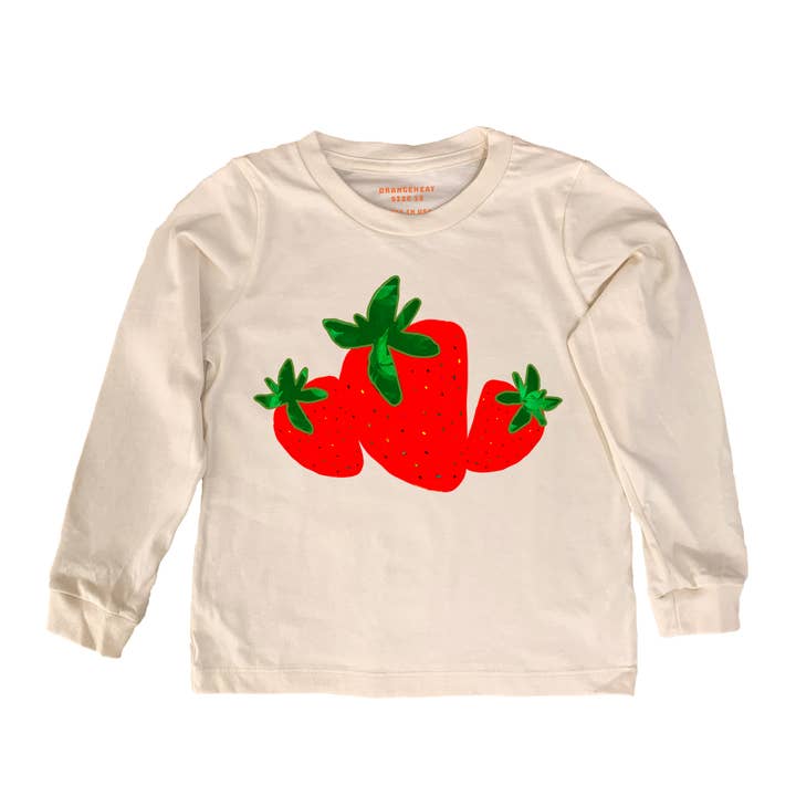 orangeheat - Wholesale Screen Printed T-Shirt - Kids - Strawberries - Kids Organic Tee/Long Sleeve1