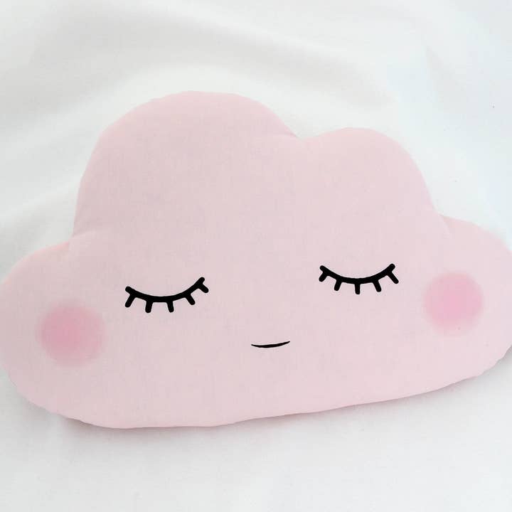 Sleepy Pale Pink Cloud Cushion With Pink Cheeks for wholesale by ProstoConcept