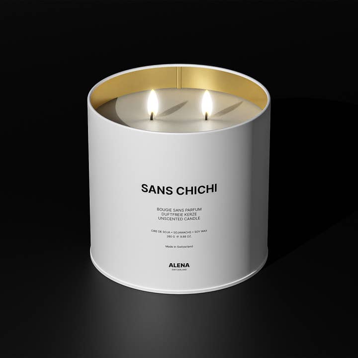 ALENA SWITZERLAND - Wholesale Jar/Filled Candle - Sans Chichi Unscented Candle – 280G3