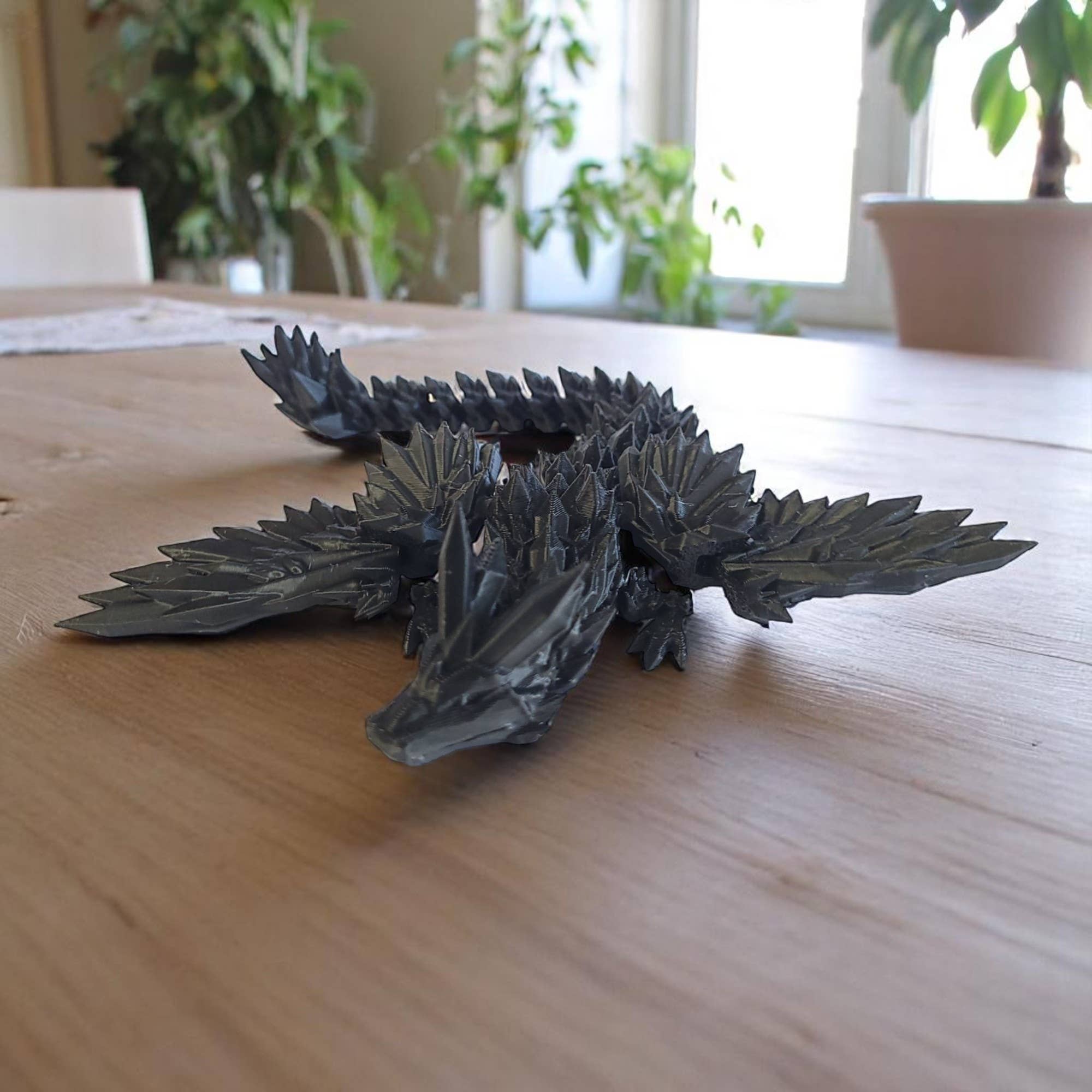 PowerTRC 3D Print - Wholesale Party Favor - 3D Printed Articulated Crystal Dragon with Wings (Large)4