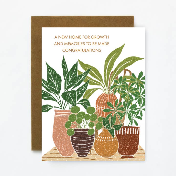 New Home, New Growth-New Home, Housewarming Greeting Card for wholesale by Quiet Lines Design