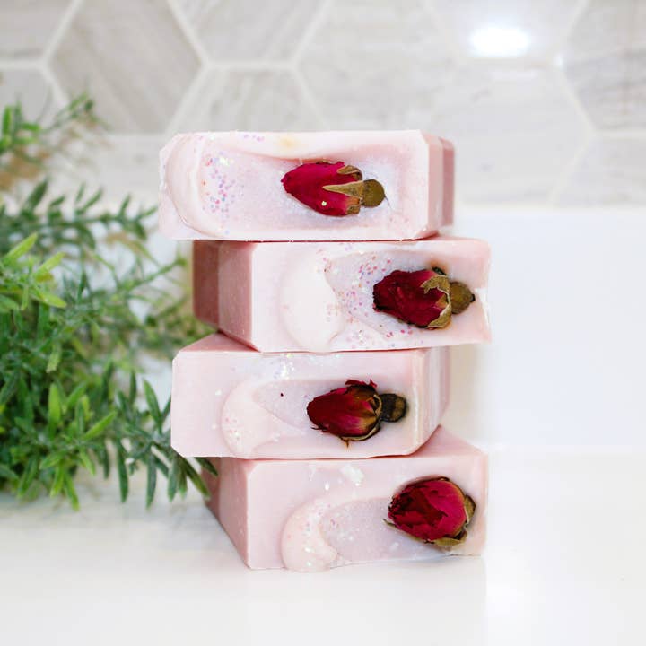 Baba Yaga Designs LLC - Wholesale Bar Soap - Fresh Cut Roses Soap Bar, Vegan Natural Skin Care Valentine