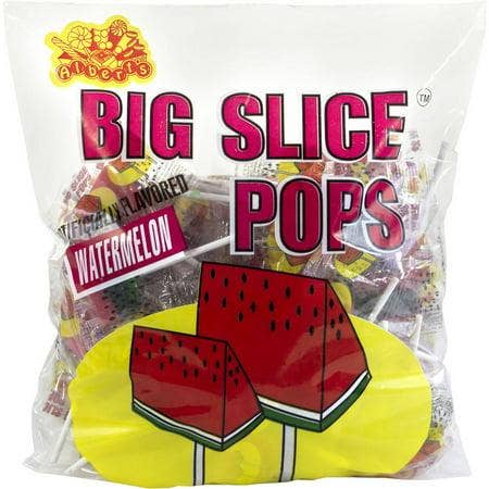 Long Island Candy Factory - Wholesale Lollipop - Alberts Big Slice Watermelon Pops 48 Count