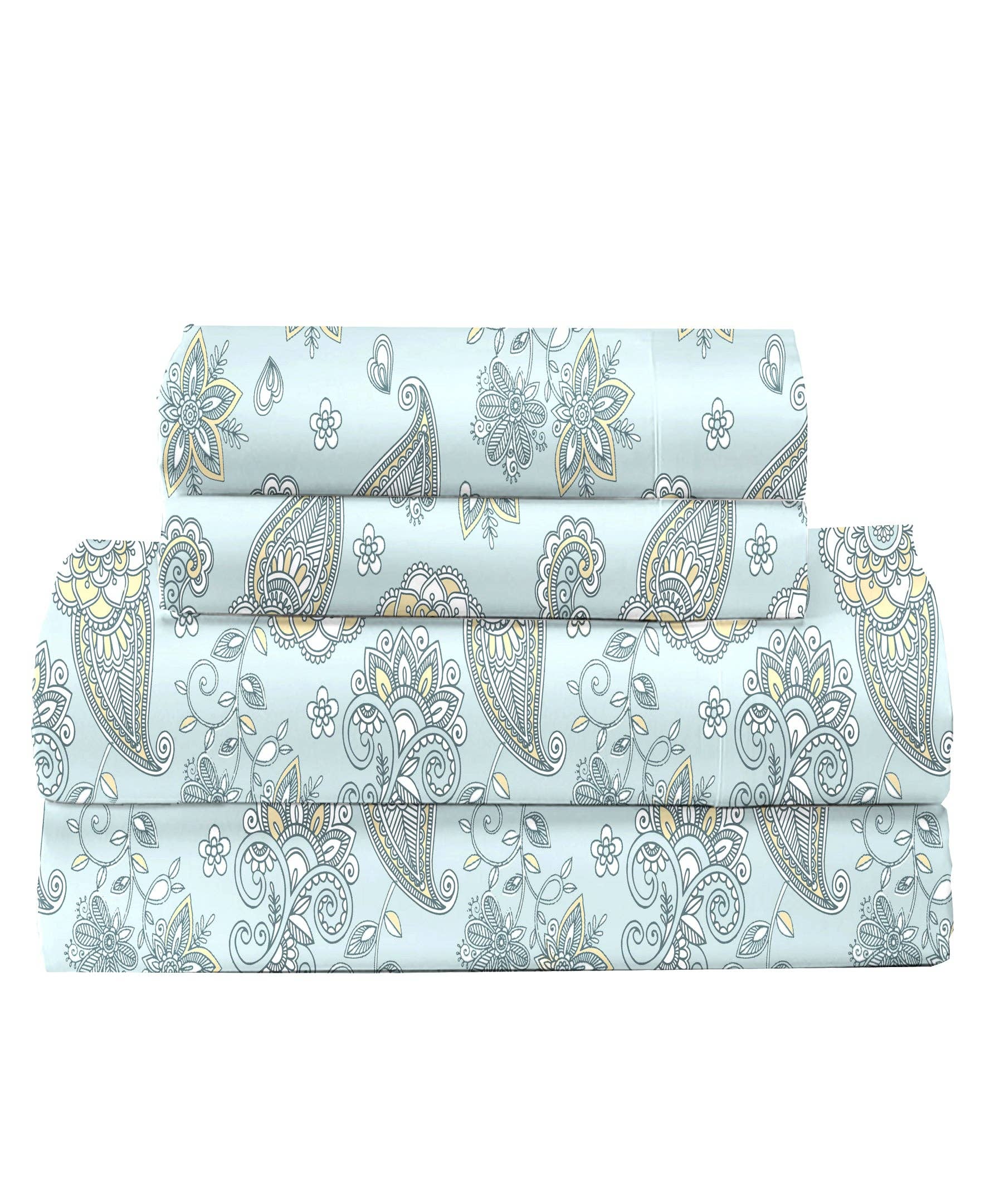 Feather & Stitch New York - Vente Parures de lit - Ensemble de draps en percale 100 % coton, 300 fils (4 pièces)4