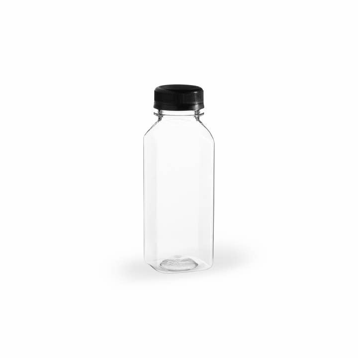 Hammont - Wholesale Food Storage Container - Clear Bottles PET SQUARE with black lid (24 pack!)
