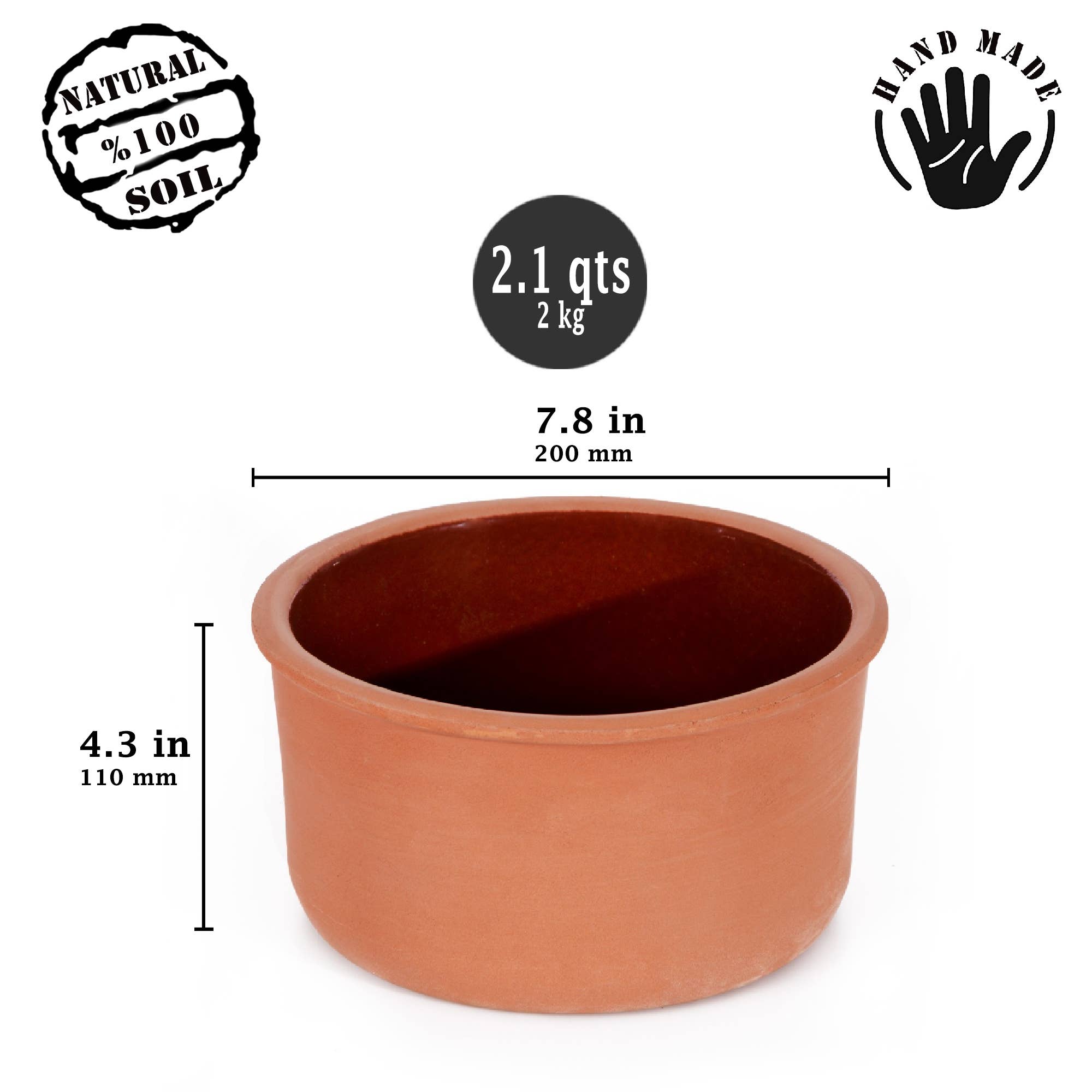 Hakan - Vente Marmites - Pot de yaourt en argile, plat de cuisine en terre cuite émaillée, 2,05 pintes7