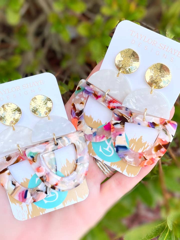 Open Rainbow Acrylic Drops for wholesale by Taylor Shaye Designs