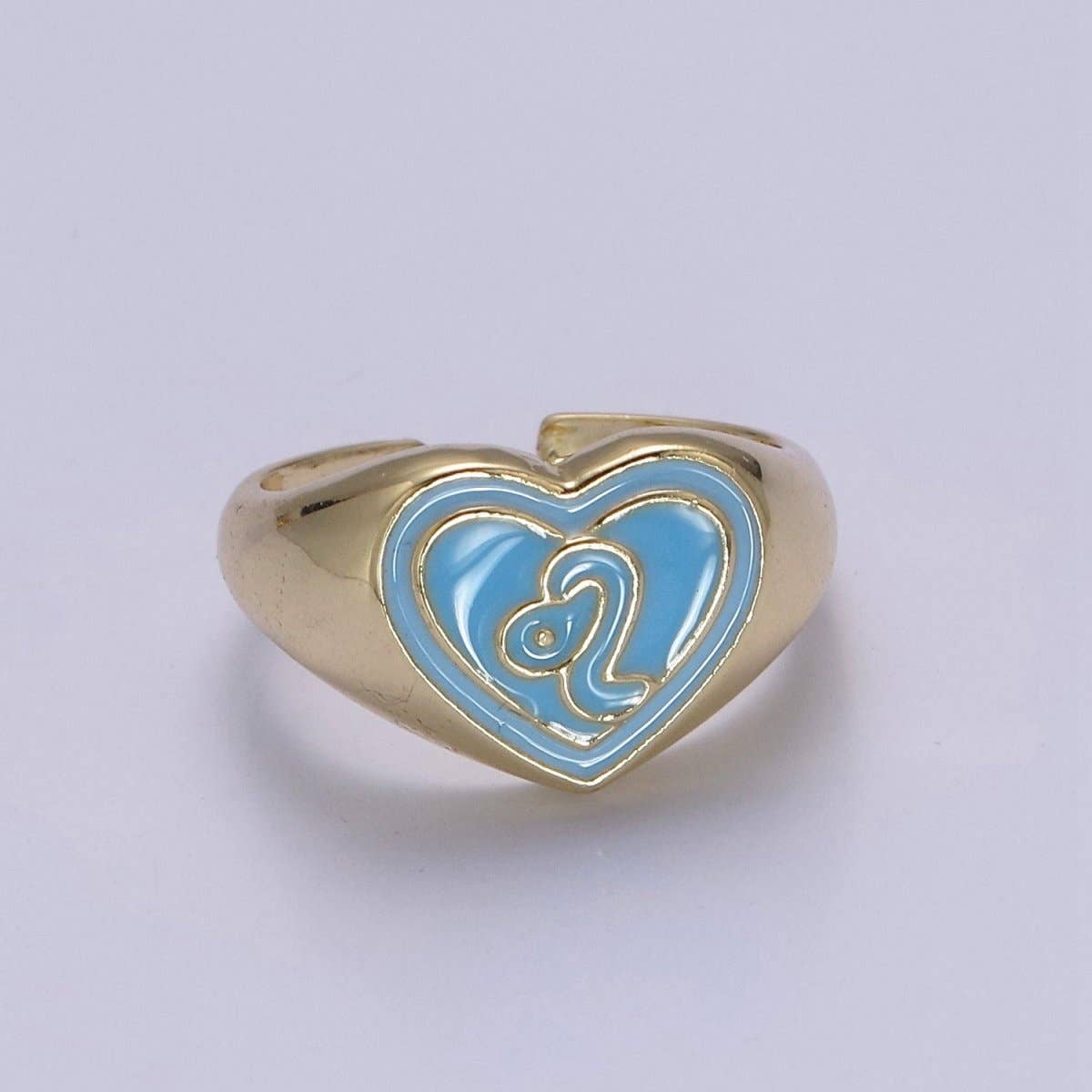 Aim Eternal - Wholesale Signet Ring - Y2K Signet Zodiac Ring Constellation Sign Enamel Gold Ring, Astrology Sign Horoscope Ring Birthday Personalized Fun Gift S-489-S-5004