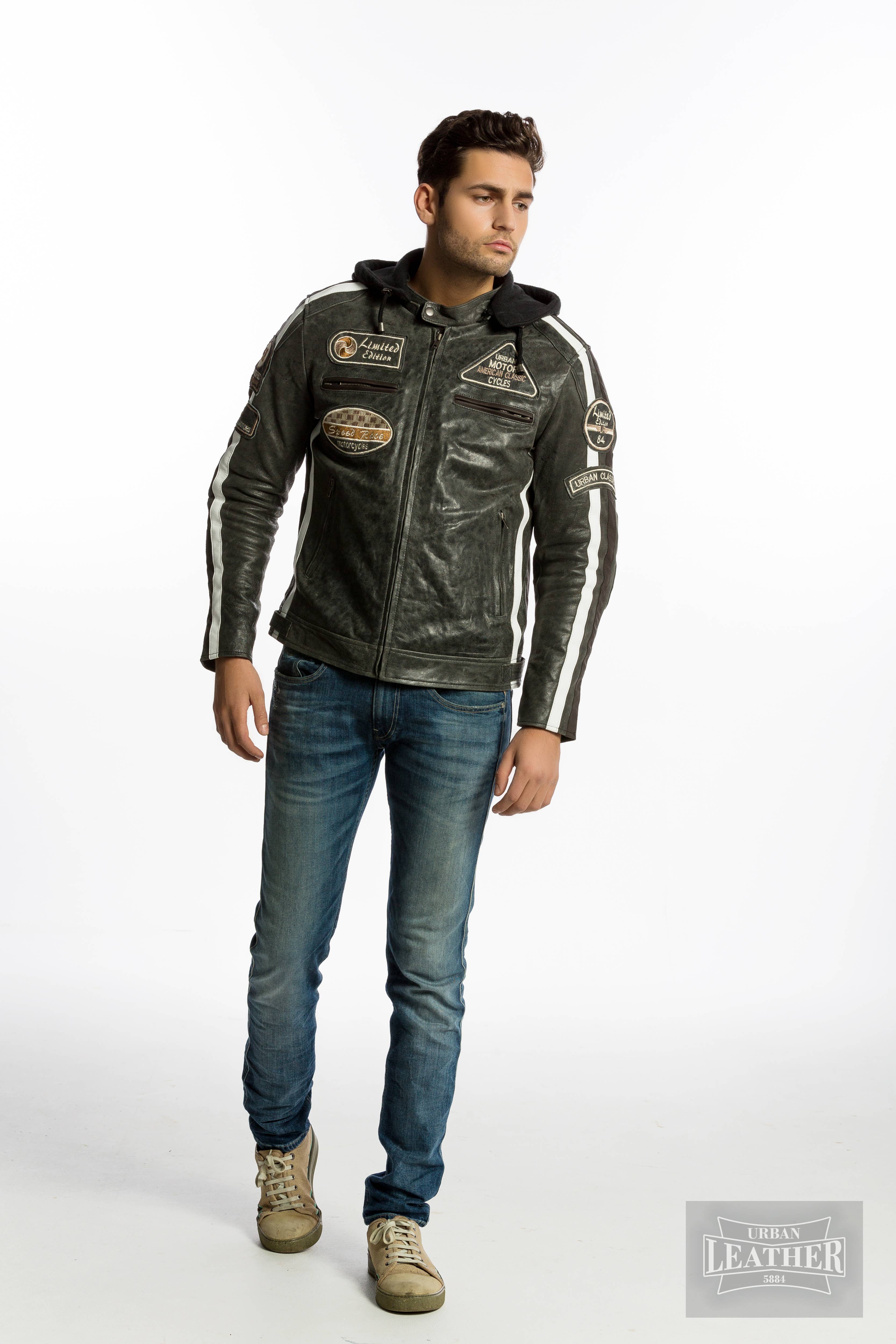 Urban 5884 Amsterdam | Leather jackets - Vendita all'ingrosso Giacca in pelle - Uomo - URBAN 5884 - GIACCA MOTO UOMO FIFTY EIGHT14