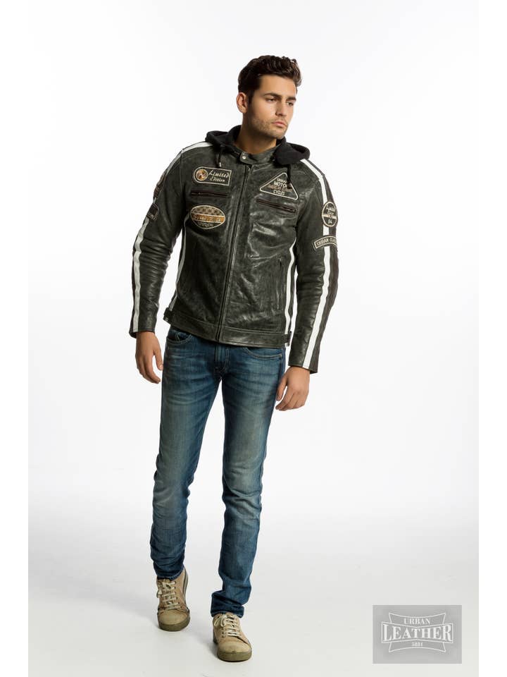 Urban 5884 Amsterdam | Leather jackets – Casaco de couro - Homem por atacado – URBAN 5884 - Jaqueta de moto masculina FIFTY EIGHT14