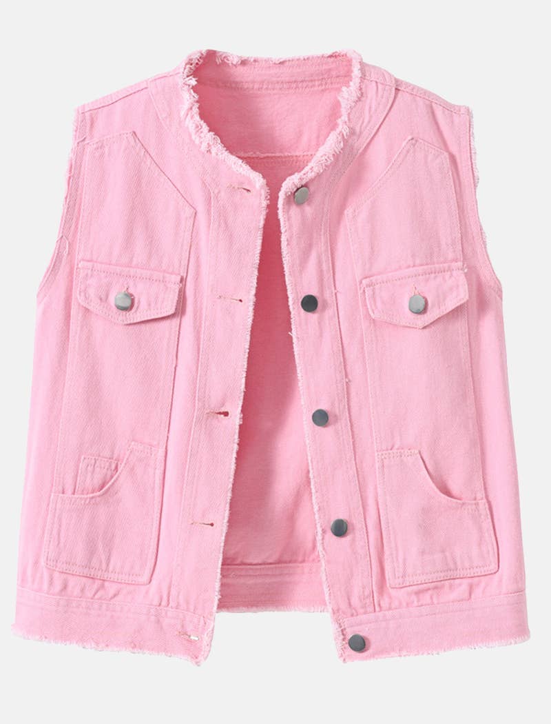 EmberLoom - Venta al por mayor Chaleco de abrigo - Mujer - Chaleco vaquero blanco sin mangas1