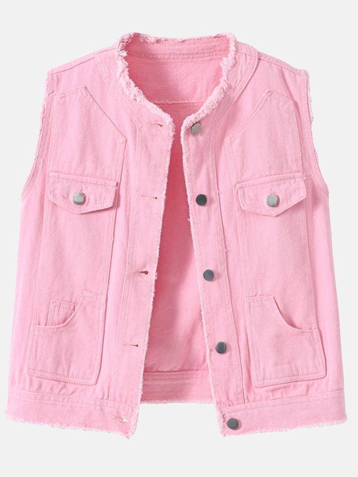 EmberLoom - Venta al por mayor Chaleco de abrigo - Mujer - Chaleco vaquero blanco sin mangas1