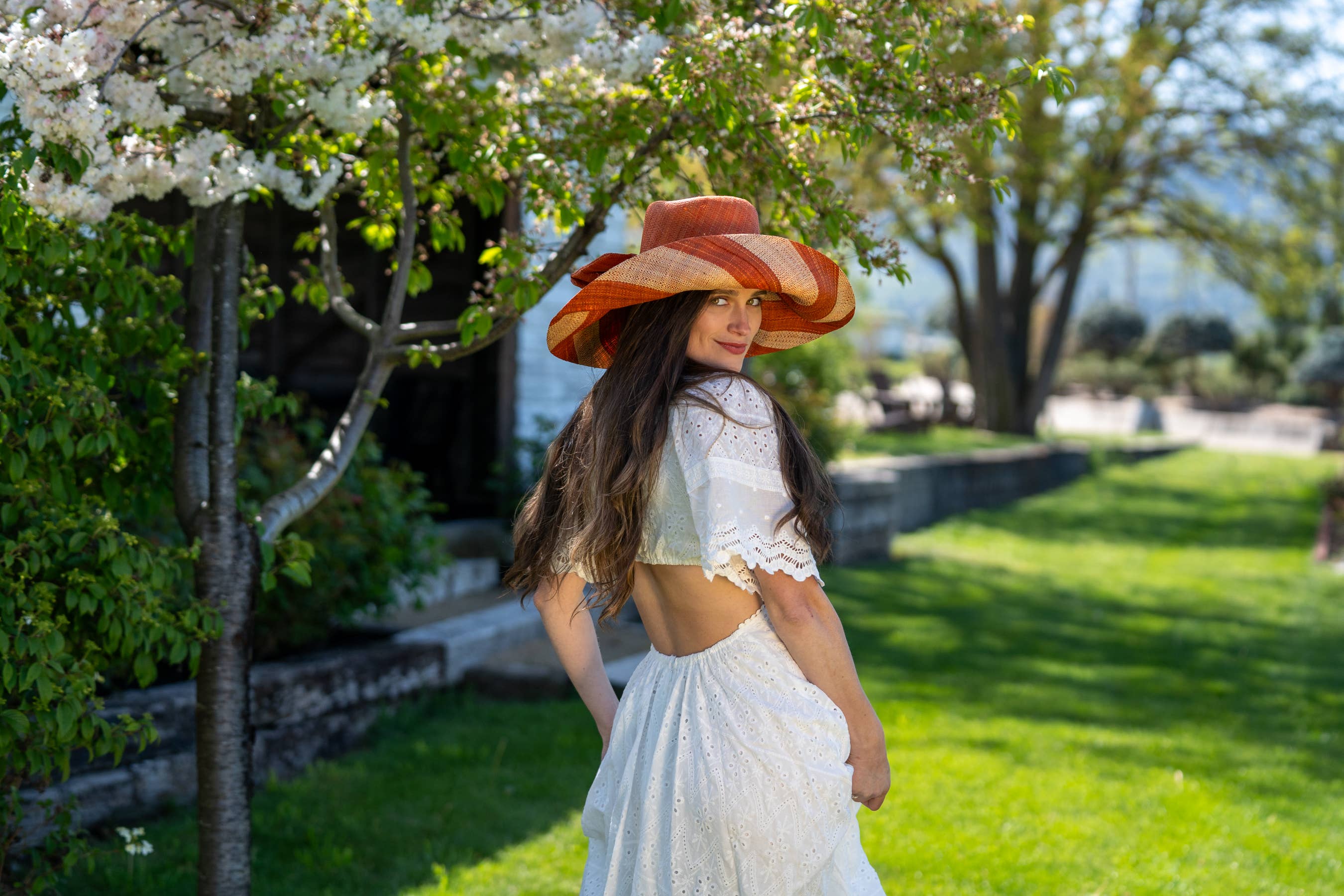 Shebobo - Wholesale Straw Hat - Women's - Audrey 5" & 7" Wide Brim Big Bow Stripe Straw Sun Hats7