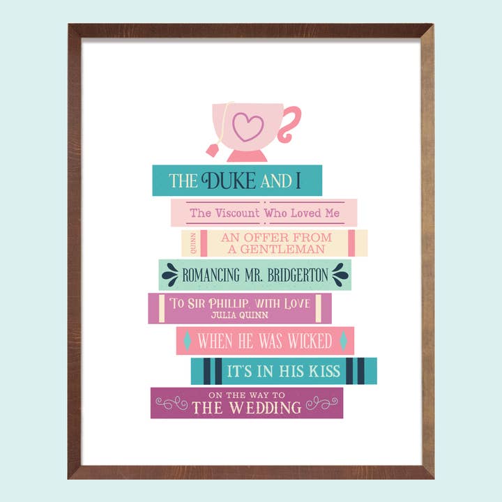 Bridgerton Books Art Print for wholesale by Chapter & Craft Studio