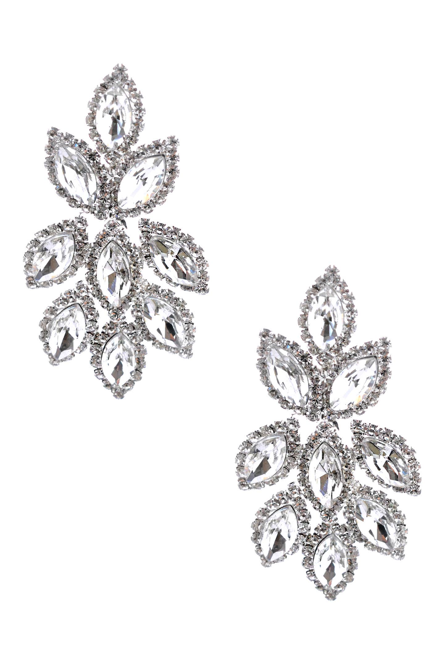 Chicas - Wholesale Dangle Earrings - Pair of drop earrings with crystal jewel rhinestones 440118