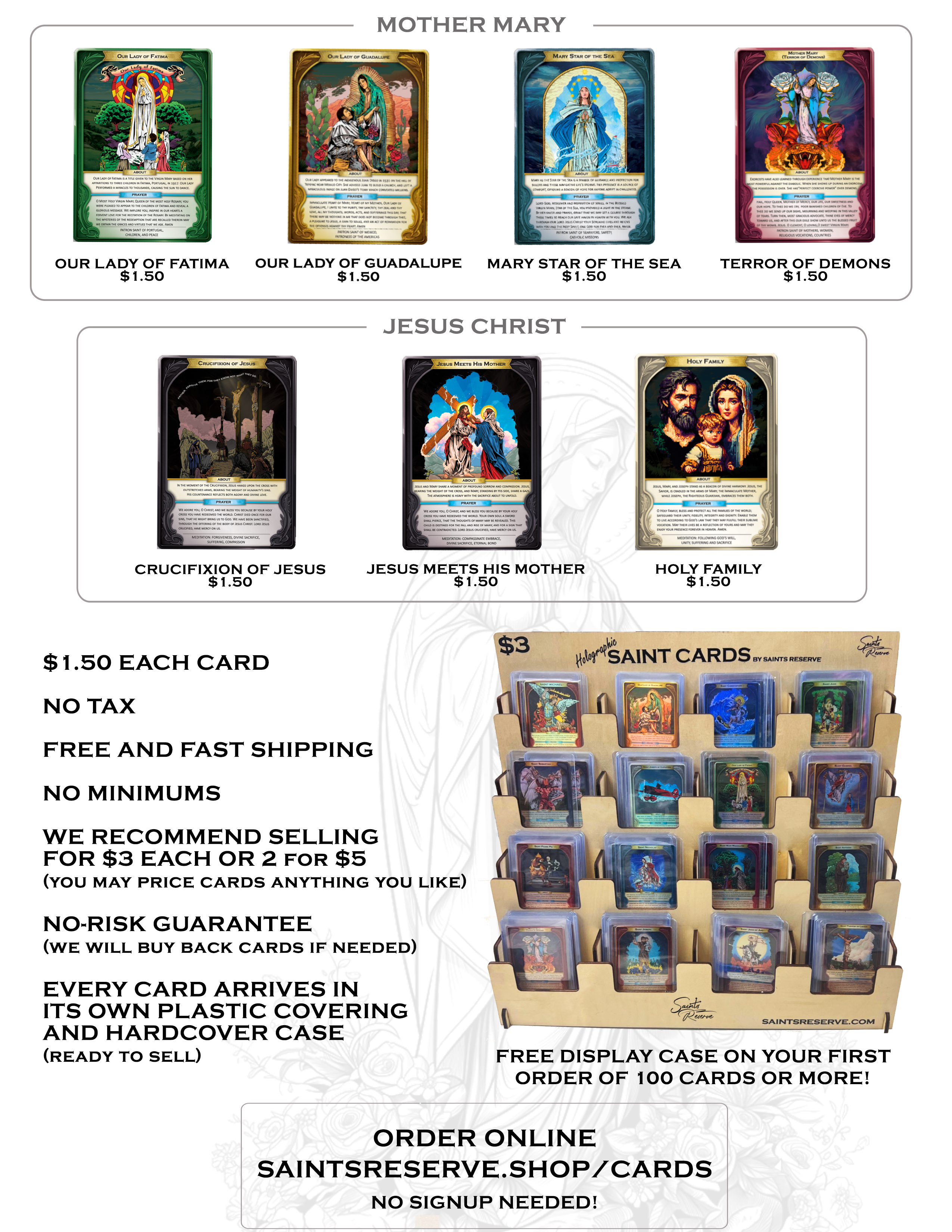 Saints Reserve – Großhandel Religiöse Grußkarte – Saints Reserve Holographische Gebetskarten3