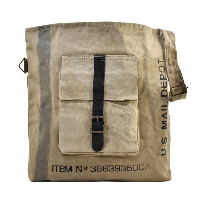 Vintage Addiction - Wholesale Crossbodytas - Uniseks - Unisex gerecycleerde militaire tent crossbody0