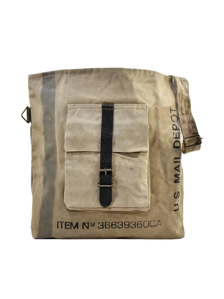 Unisex Recycled Military Tent Crossbody for wholesale by Vintage Addiction