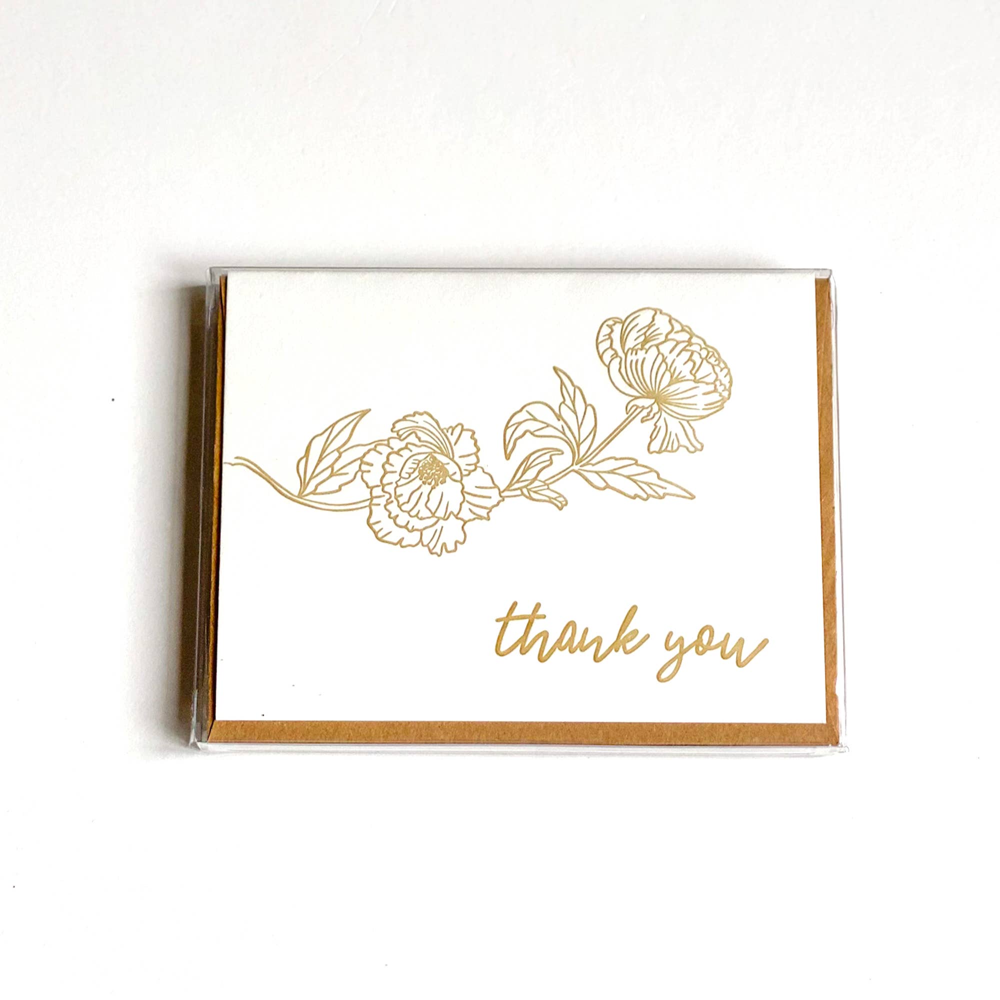 Stack Paper Press - Wholesale Thank You Card - Thank You Card Set - Gold Peony1
