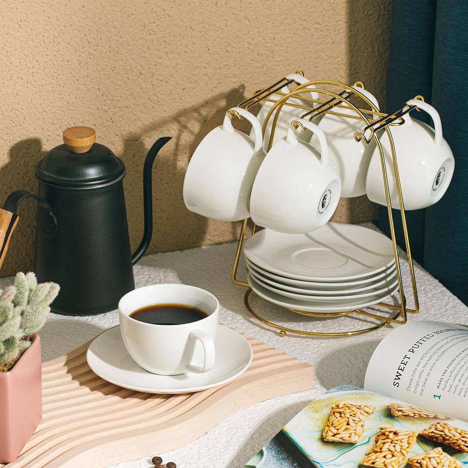 Brew To A Tea - Wholesale Theeservies - BTaT Elegante Witte Theekopjes Set van 6 - 6oz Porselein7