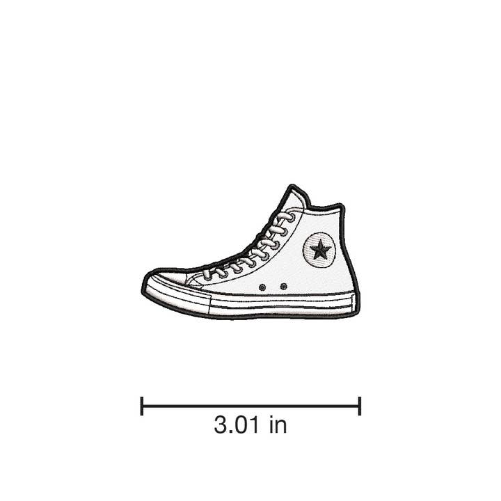 Studio Ten Design - Wholesale Patch - White High Top Sneaker Iron-on Patch